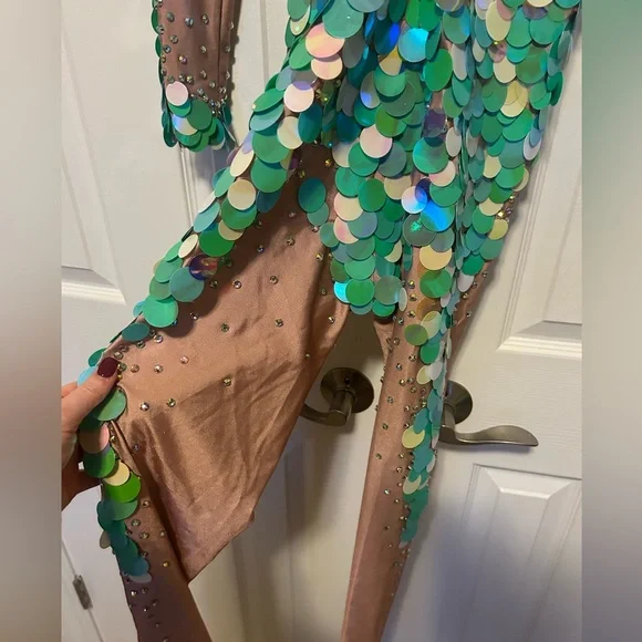 NWOT Mermaid Catsuit Bodysuit Unitard Aerial Circus Costume - Picture 11 of 16